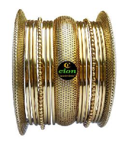 Alloy Gold Plated Bangle Set