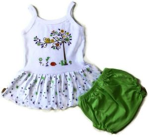 Kids Cotton Frock And Pant Set
