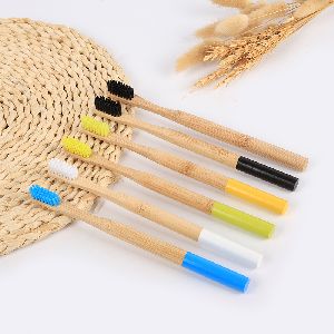 New Style colorful round bamboo toothbrush