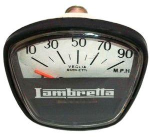 Lambretta GP Speedometer 90 MPH Black Faced Veglia Borletti