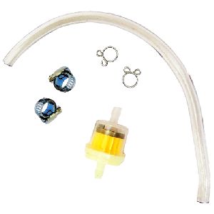 Lambretta Universal 15cm / 25cm Petrol Fuel Pipe Line Clear With Clips & Inline Filter