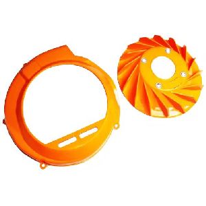 Vespa VBB VBA Bajaj Chetak Flywheel Cover With Fan Orange Plastic