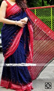 Enthralling IKKET Print Soft MALMAL Cotton Saree