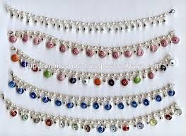 colouful silver anklets