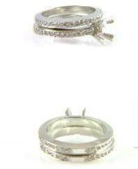 0.85 CT Diamond & 18KT White Gold Semi Mount Ring