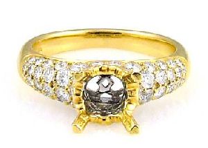 1.00 Ct. Diamond & 18KT Yellow Gold Semi Mount Ring