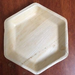 Hexagonal Areca Leaf Plate