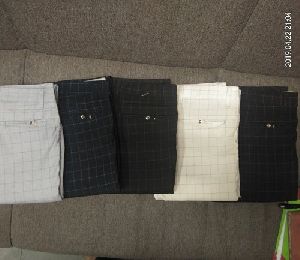 Mens Cotton Checkered Trouser