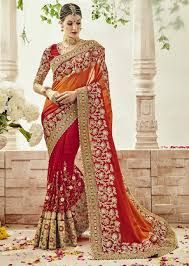 Georgette Embroidered Wedding Saree, For Comfortable, Dry Cleaning, Durability, Easy Wash, Fine Finish