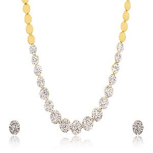 Ankur artistically gold plated AD necklace set for women