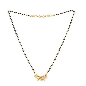 Ankur bewitching gold plated white pearl beads mangalsutra for women