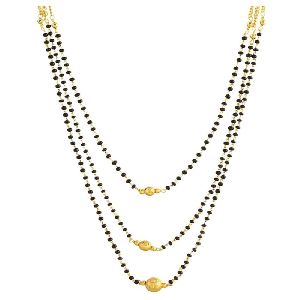 Ankur bewitching three layer gold plated mangalsutra for women