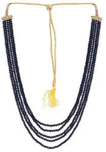 Ankur Blossomy Five Layer Blue Beads Necklace For Women
