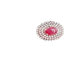 Ankur charming rhodium plated american diamond ring for women