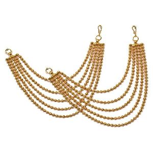 Ankur classy gold plated five layer chain earring for women