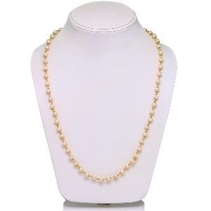 Ankur cluster gold plated white beads necklace for women