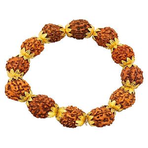 Ankur creative gold plated panchmukhi rudraksh bracelet for women