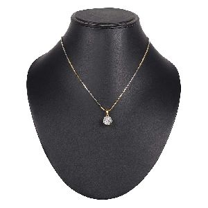 Ankur Dazzling gold plated american diamond pendant and chain for women
