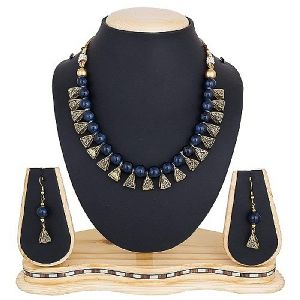 Ankur dazzling gold plated beads necklace set for women