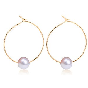 Ankur delicate gold plated single pearl earring for women