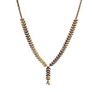 Ankur designer leaf string shape gold plated necklace for women