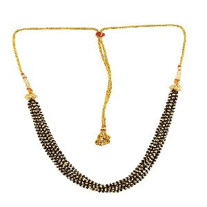 Ankur elegant gold plated black beads layer mangalsutra for women