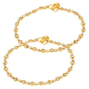 Ankur elegant gold plated diamond anklet for women