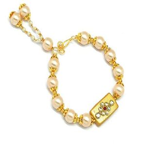 Ankur fabulous gold plated beads bracelet for women