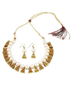 Ankur gleaming gold plated beads necklace set for women