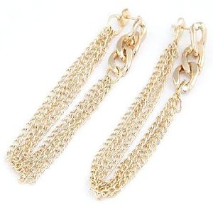 Ankur gold plated designer long chain earring for women