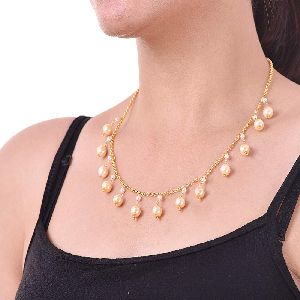 Ankur gold plated moti necklace for women