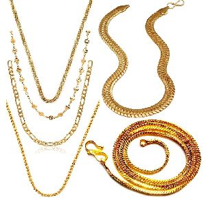 Ankur gorgeous gold plated combo of 6 chain for men and women