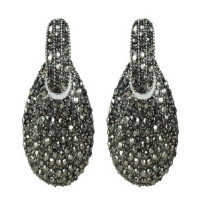 Ankur greceful black plated diamond earring for women