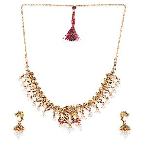 Ankur incredible elephant design gold plated necklace set for women