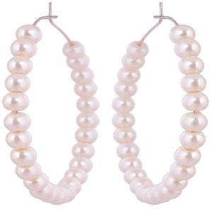 Ankur incredible white pearl hoop earring for women