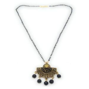 Ankur magnificent gold plated black beads mangalsutra for women