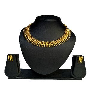 Ankur marquise gold plated necklace set for women