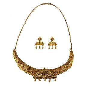 Ankur modern alloy gold plated necklace set for women