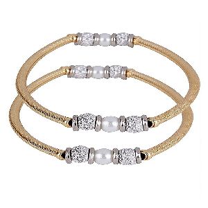 Ankur pleasing gold plated pipe anklet for women