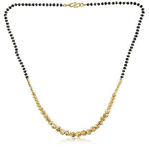 Ankur sparkling gold plated boll beads mangalsutra for women