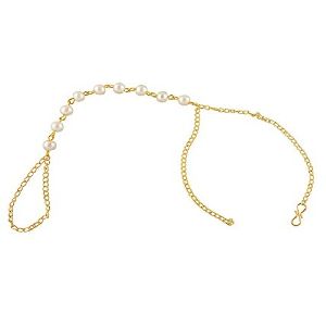 Ankur spledid gold plated white beads hand accessory for women