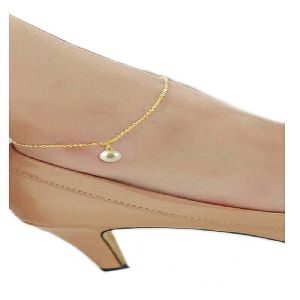 Ankur stunning gold plated pearl anklet for women