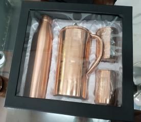 Copper Jug & Bottle with 2 Tumbler Gift Set