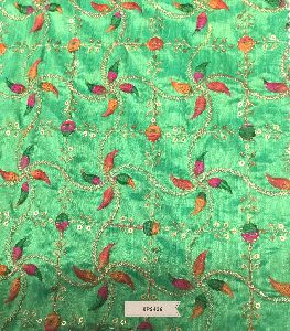 banarasi silk embroidered fabrci