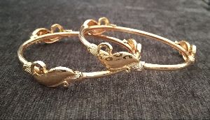 Ankur excellent rose gold plated peacock design bangle set of 2 for women