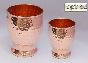 Copper Curved Hammered Glass Set