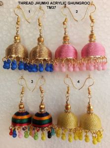 Acrylic Ghungroo Thread Jhumka