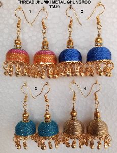 Metal Ghungroo Thread Jhumka