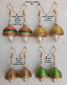 Silk Thread Beads Jhumka