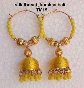 Silk Thread Jhumka Bali